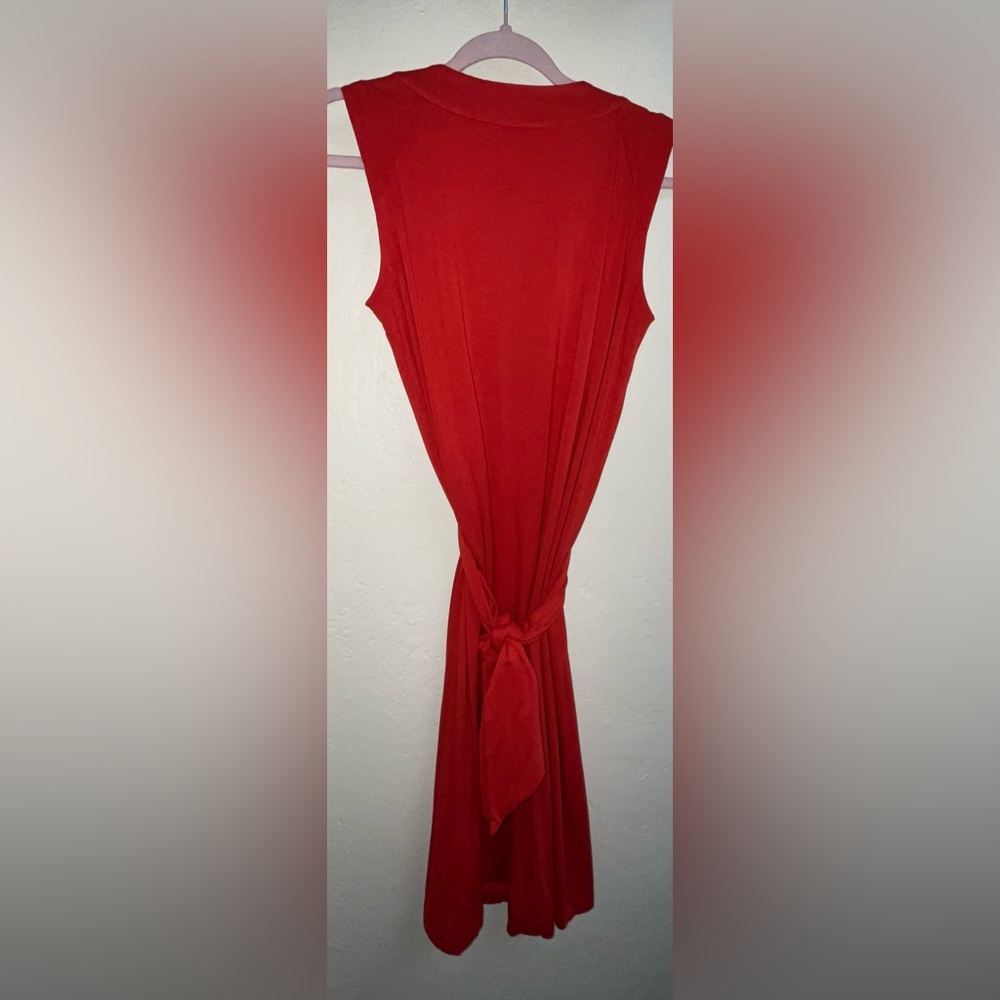 Kenneth Cole New York Red Sleeveless Midi Dress - Picture 4 of 6